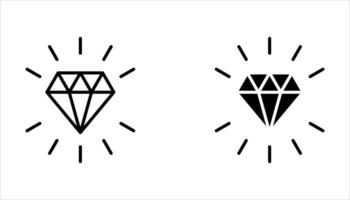 diamond icon set on white background vector