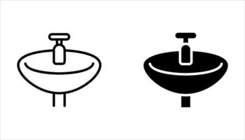 sink icon set on white background, vector