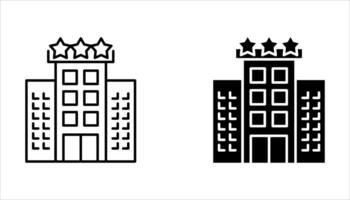 hotel building icon set on white background vector