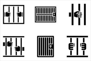 prison icon set on white background. vector