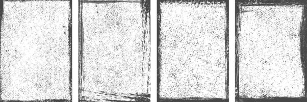Different Grunge pattern textured frame backgrounds set, Overlay texture frame backgrounds vector