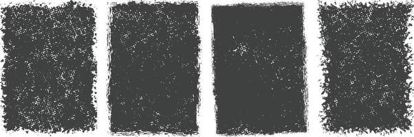 Set of different black Grunge textured banner backgrounds, Overlay texture background set vector