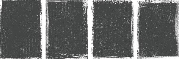 Set of Verious black Grunge textured banner backgrounds, Overlay texture background set vector