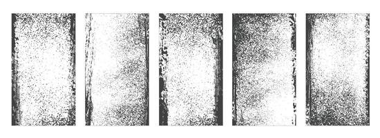 Set of Verious black Grunge textured background, Overlay texture background set vector