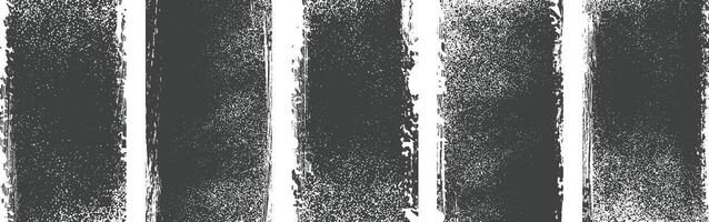 Set of different style black Grunge textured banner backgrounds, Overlay texture background vector