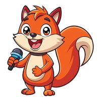 Squirriel with microphone vector