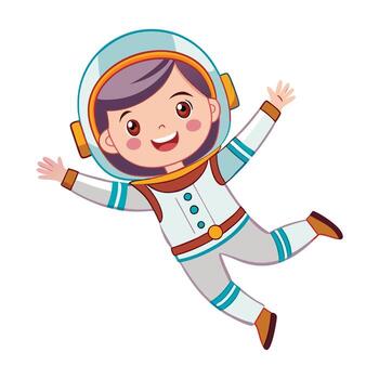 Boy in spacesuit smiling vector