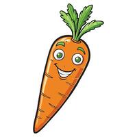 Carrot Vegetable Cartoon Objects Icon Concept Isolated vector