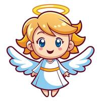 Smiling Angelic Child with Halo vector