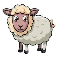 Cute sheep cartoon character vector