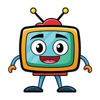 Retro television with face vector