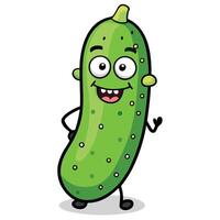 Cucumber with a face vector