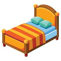 Bedroom furniture of colorful set A creatively designed bed brings a playful and dynamic vibe vector