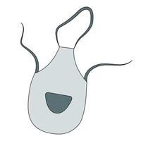 illustration of a blue apron with a pocket on a white background. Kitchen utensils. vector