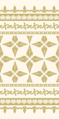 Delicate Golden Silk Embroidery Florals on Beige Background Seamless Pattern Lace. Rich and Classy Border Petals Stars For All Luxury Elegant Design. Ornate Scroll Hand Draw Craft Elaborate work.