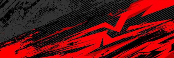 Red and Black abstract stripe racing background vector