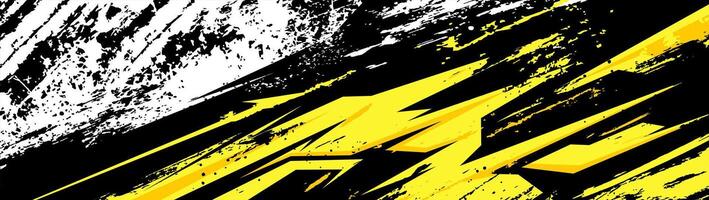 yellow and black abstract stripe racing background vector