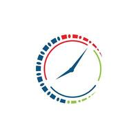 Timer logo flat design template illustration vector