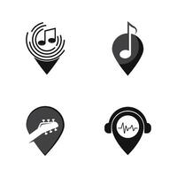 set Music location point Logo Design Template vector