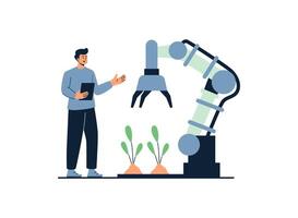 Illustration of an Modern Farming Technology Robotic Hand vector