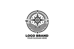 Simple and Elegant Compass with Water Elements vector
