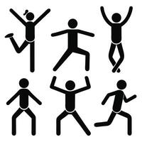 stick figure icon design on a white background vector
