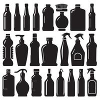 Creative Collection of various Bottle Icon set Design on a white background vector
