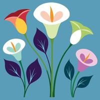 Creative Set of various flower design on an white background vector