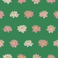 Collection of Water Lily Seamless Pattern illustration Design vector