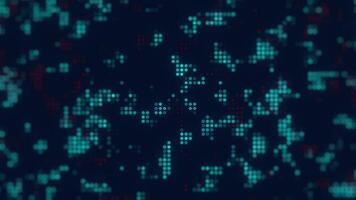 Abstract loop glowing cyan and red dot wall abstract background video