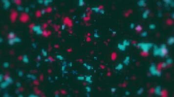 Abstract loop glowing cyan and red dot led wall abstract background video