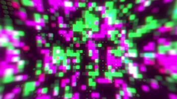 Abstract loop glowing pink and green disco wall abstract background video