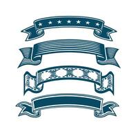 Thin Engraved Line Vintage Ribbon Collection Minimalist and Elegant vector