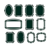 A group of vintage style frame design vector