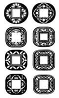 A combo set of round shape old style frame Design vector
