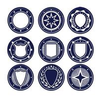 Set of Round Sheild design vector