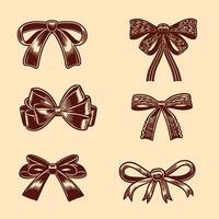 Retro Folded Ribbon Collection Elegant Scroll and Banner Style vector