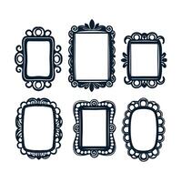 A combo set of floral old style frame Design vector