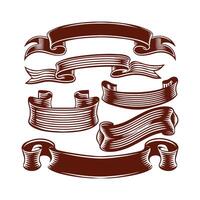 Ornate Swirl and Loop Ribbon Set Elegant Vintage Look design vector