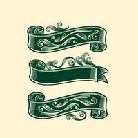 Retro Scrollwork Vintage Ribbon Design vector