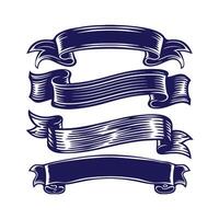 Traditional Vintage Ribbon Collection Scroll Style Banners vector