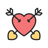 Heart pierced with arrows symbolizing love and relationships vector