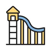 A water slide symbolizing fun, water parks, and summer activities. vector