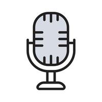 A microphone icon representing singing, performance, and entertainment. vector