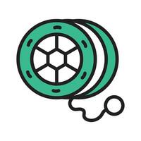 A classic yoyo toy icon used for tricks and play, vector