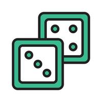 Rolling dice game icon, perfect for gaming. vector