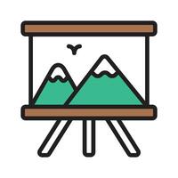 Painting related icon with stand holding the canvas, vector