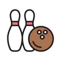 Bowling setup with pins and ball for recreational games vector