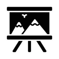 Painting related icon with stand holding the canvas. vector