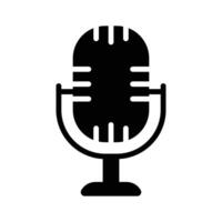 A microphone icon representing singing, performance, and entertainment., vector